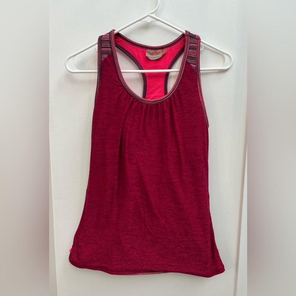 Athleta Women's Berry Double Lined Tank Top Built In Bra Size Medium